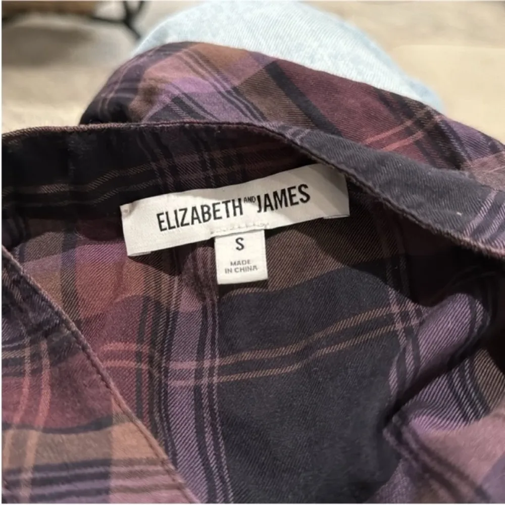 Elizabeth and James Purple Long Sleeve Boxy Button Down Shirt - Image 10