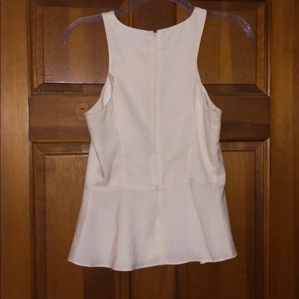 Cream Peplum Tank Blouse - Image 2