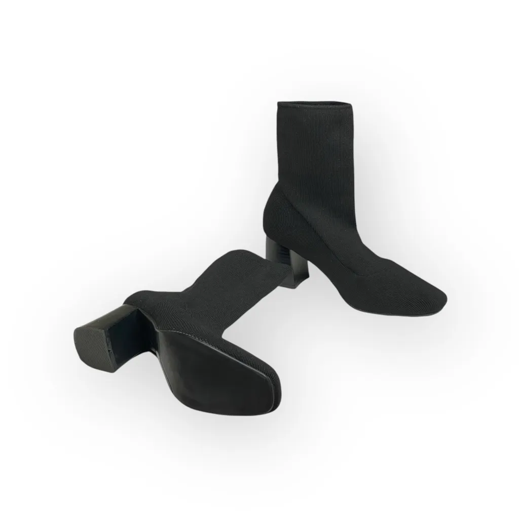 Vero Cuoio Real Italian Leather ᪥ Soft Stretch Sock Heeled Boots ᪥ Black ᪥ 7 235 - Image 11