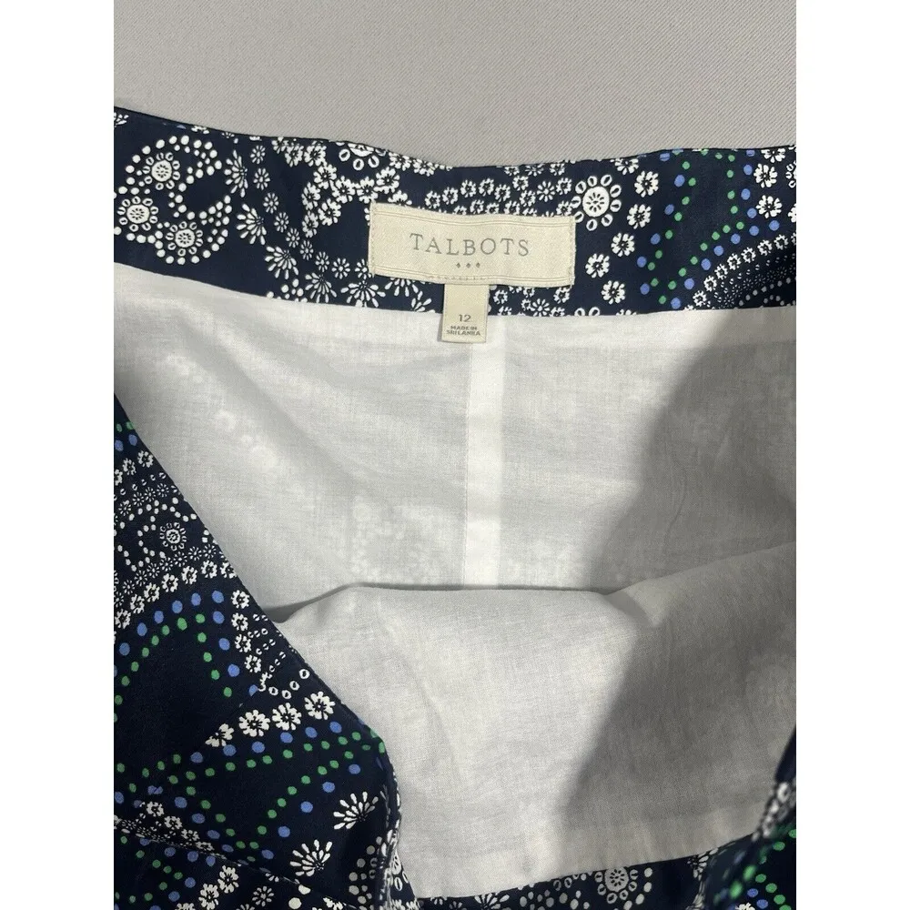 Talbots Paisley Pleated Whimsical Midi Skirt Lined BOHO Sz 12 NWT - Image 4