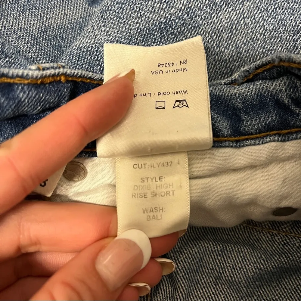 Reformation Dixie High Rise Denim Shorts - Image 9