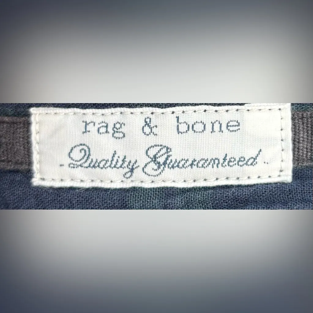 rag & bone S Classic Fit Blue and Green Blackwatch Plaid Button Down Shirt - Image 6