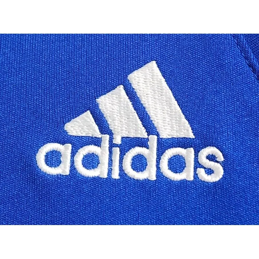 Adidas Womens Size M Climalite Utility T-Shirt Blue White‎ Long Sleeves V-Neck - Image 2