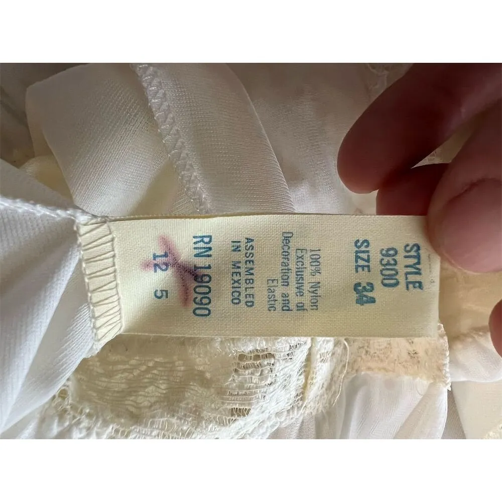 Olga Ivory Lace Nightgown Peignoir Set Size 34M Chemise Vintage, Lace, Wedding Size M - Image 9