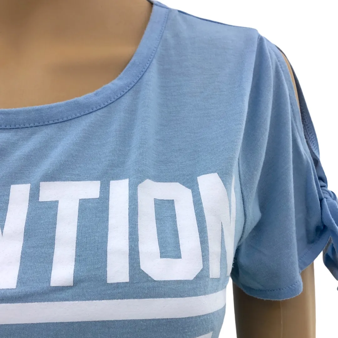 Self E SMALL Blue Attention If Lost Please Return Me To My Squad Shirt Tee Top - Image 6