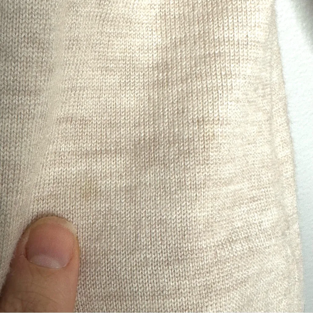 Boden Lara Frill Henley 100% Merino Wool Sweater 16/18 XL Beige Tan Knit Cottage - Image 9