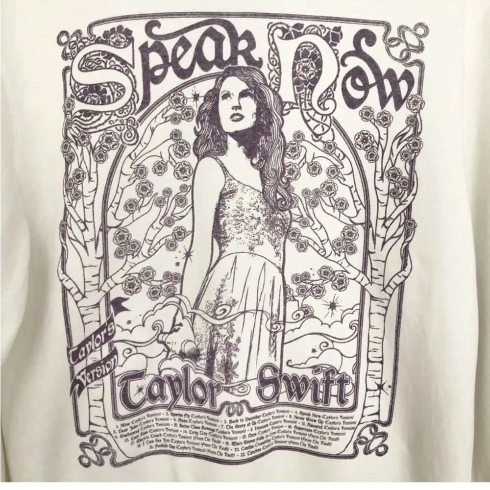 Taylor Swift Speak Now Taylor’s Version Tracklist Crewneck Sweatshirt Small - Image 3