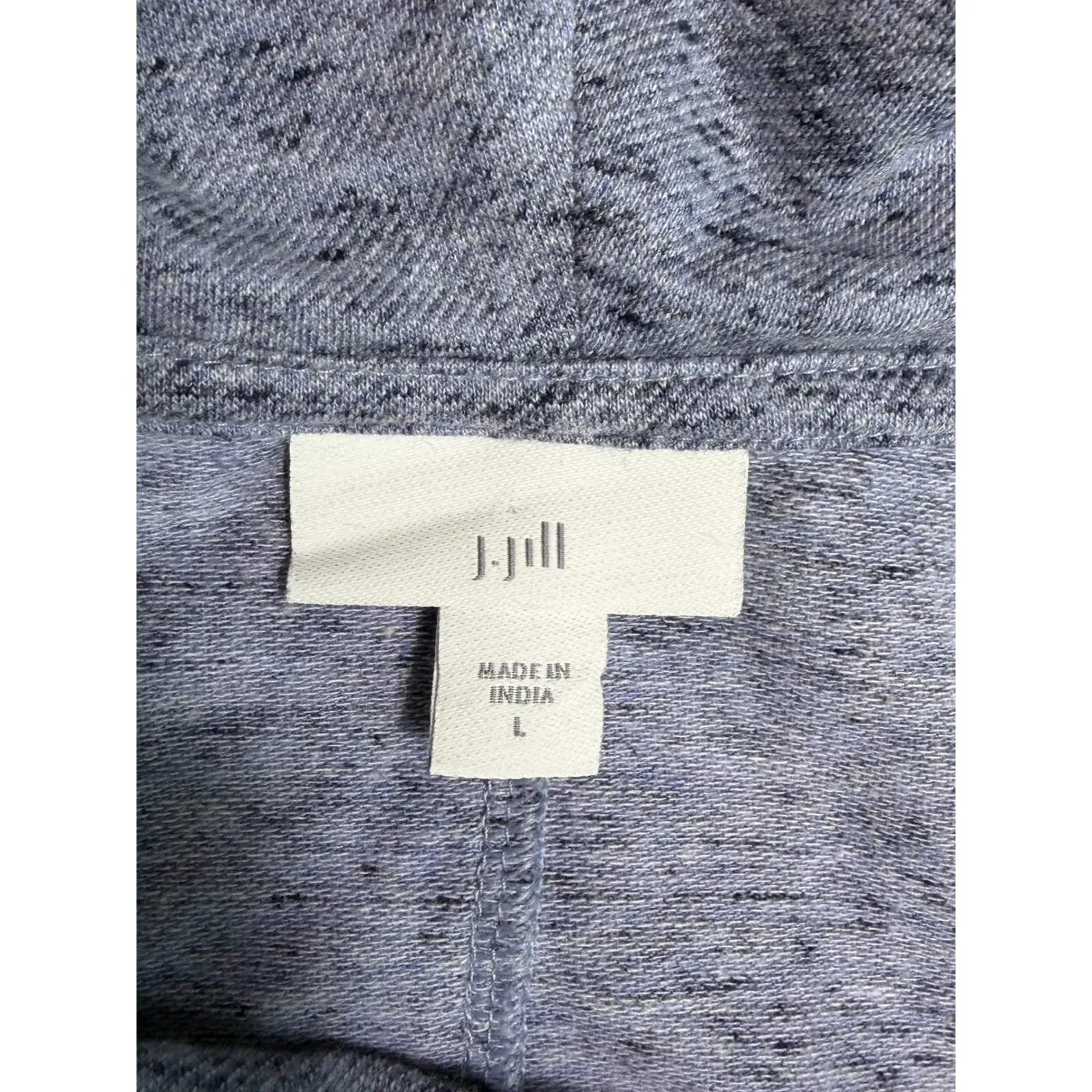 J Jill Womens Blue Gray Cowl Neck Long Sleeve Pullover Top Size LG Pockets - Image 3