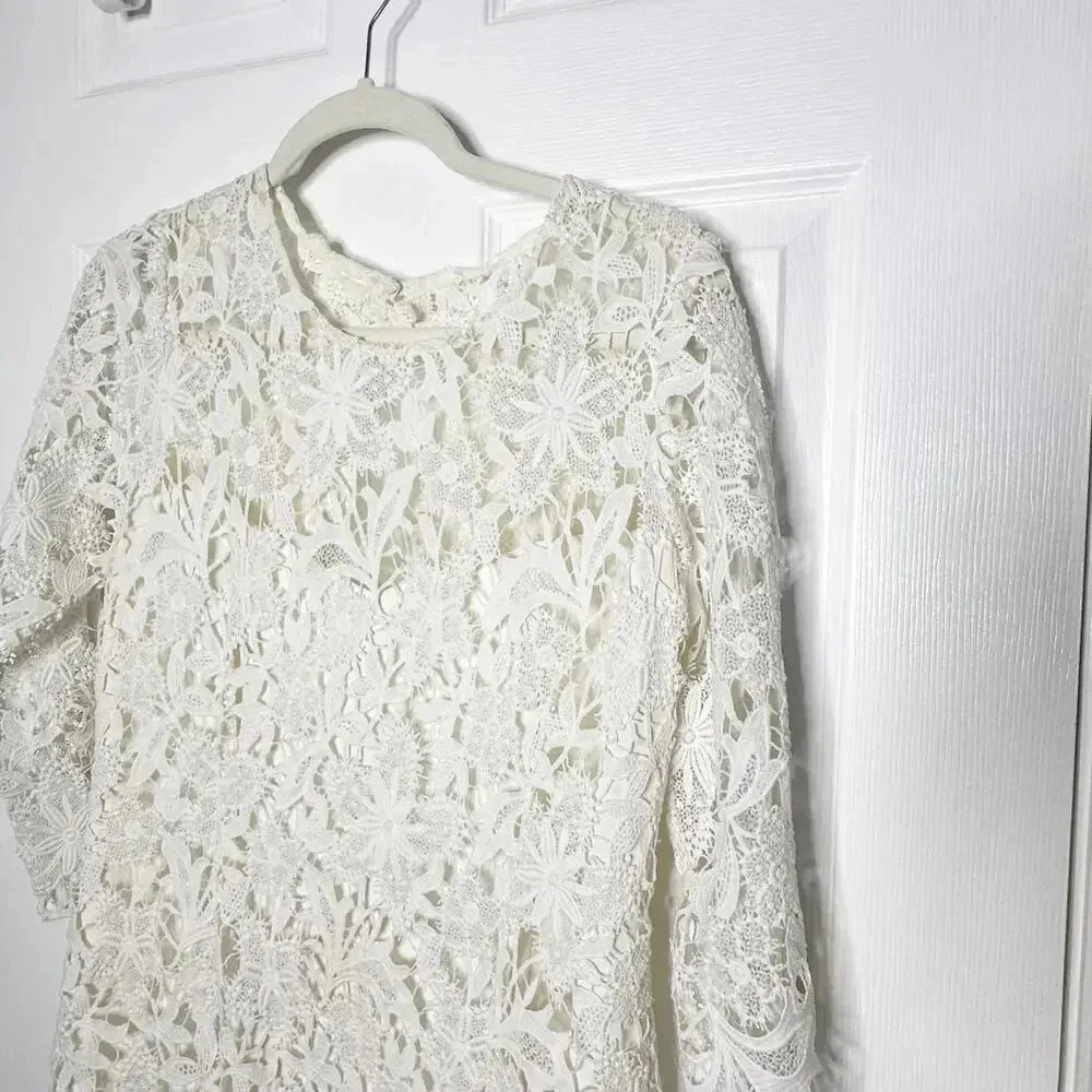 HEARTLOOM Revolve L Long Sleeve Lace‎ Sheath Dress Bridal Wedding Rececption - Image 3