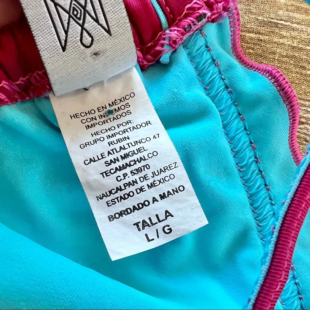 Mildred Rubin Classic Heart Wine and Turquoise Bikini Size L - Image 14