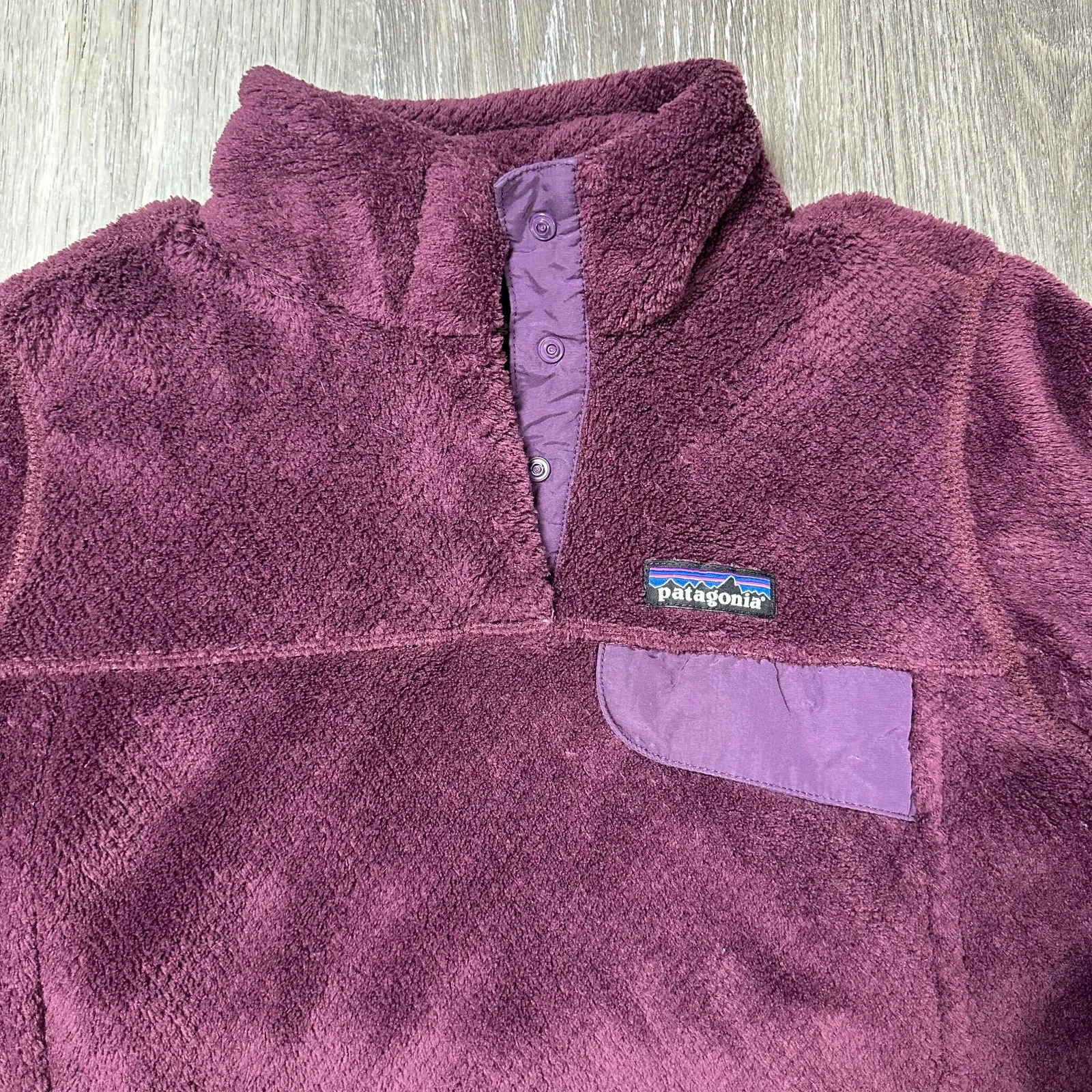 Patagonia Re-Tool Half Snap Pullover Dark Purple/Burgundy - Image 4