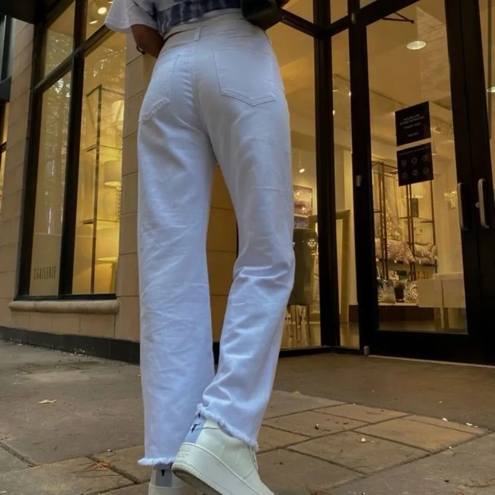 Princess Polly Cece Hammer Wide Leg Knee Rip white Jeans - Image 2