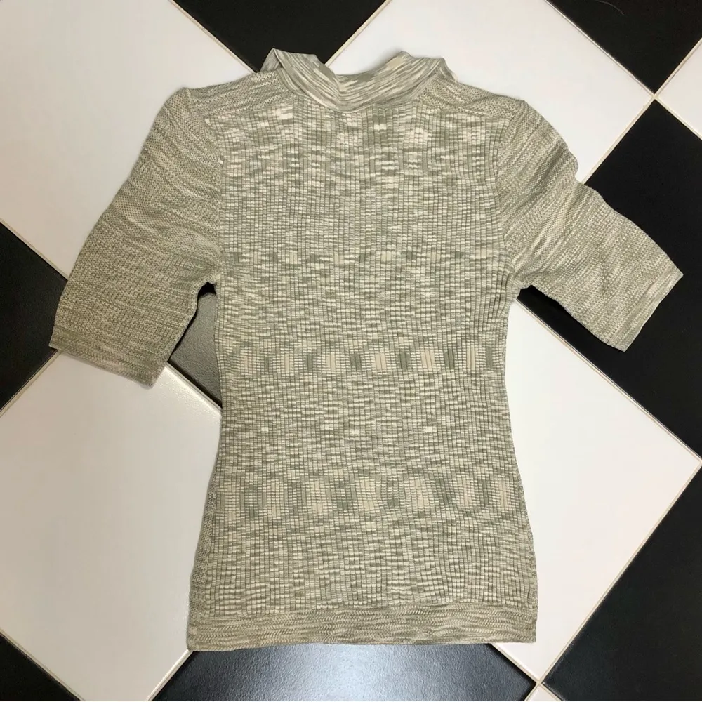 Holzweiler Knit Polo Collar Top Short Sleeve Green Spacedye Smooth Preppy sz Med - Image 11