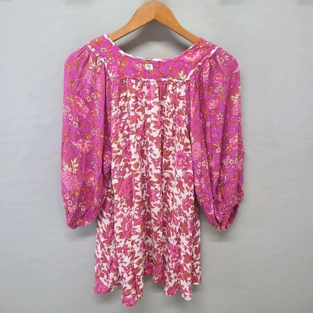 Billa Spring Floral Blouse Size Large | Pink - Image 8
