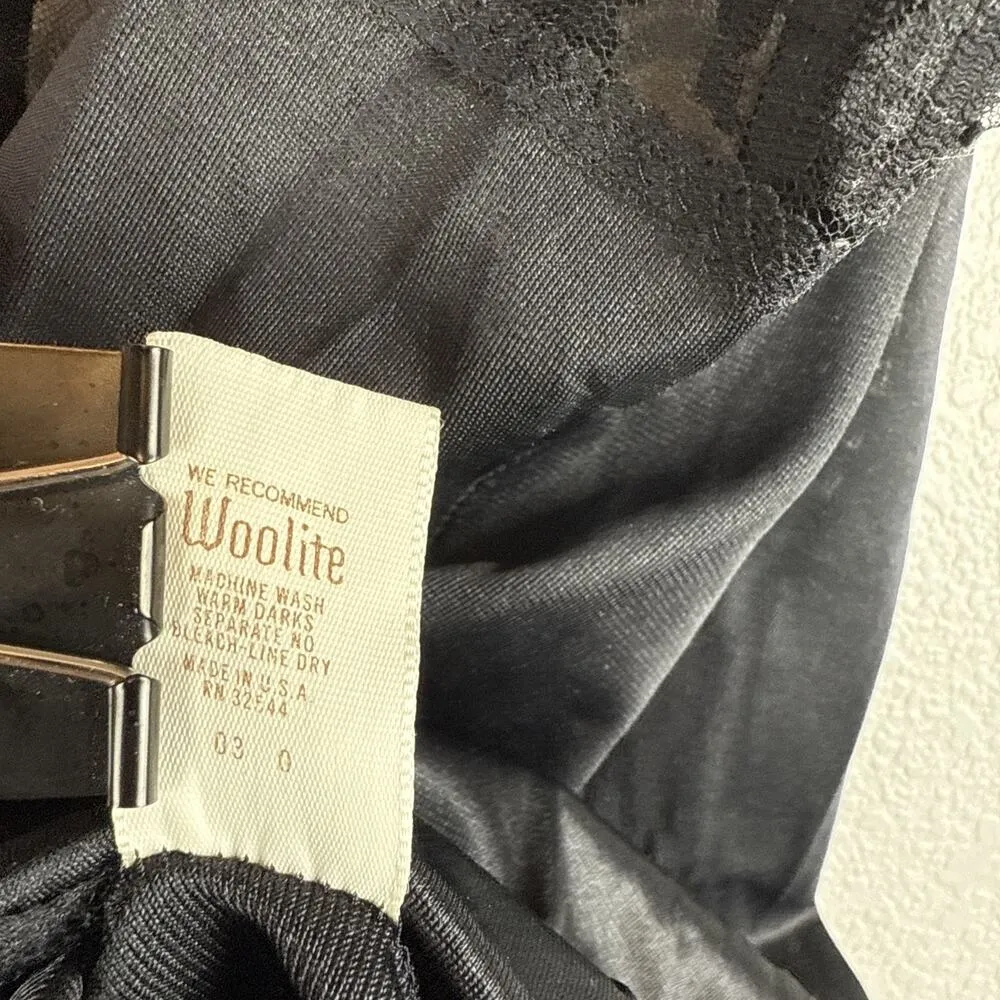 Formfit Rogers Vintage Satin Lace Teddy Bodysuit Size 34 XS/S Black Nylon - Image 6