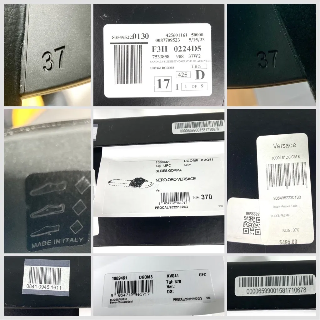 NWB Versace Palazzo Medusa Slide Sandal Black Size 37EU 1009461 DGOM8 KVO41 - Image 16