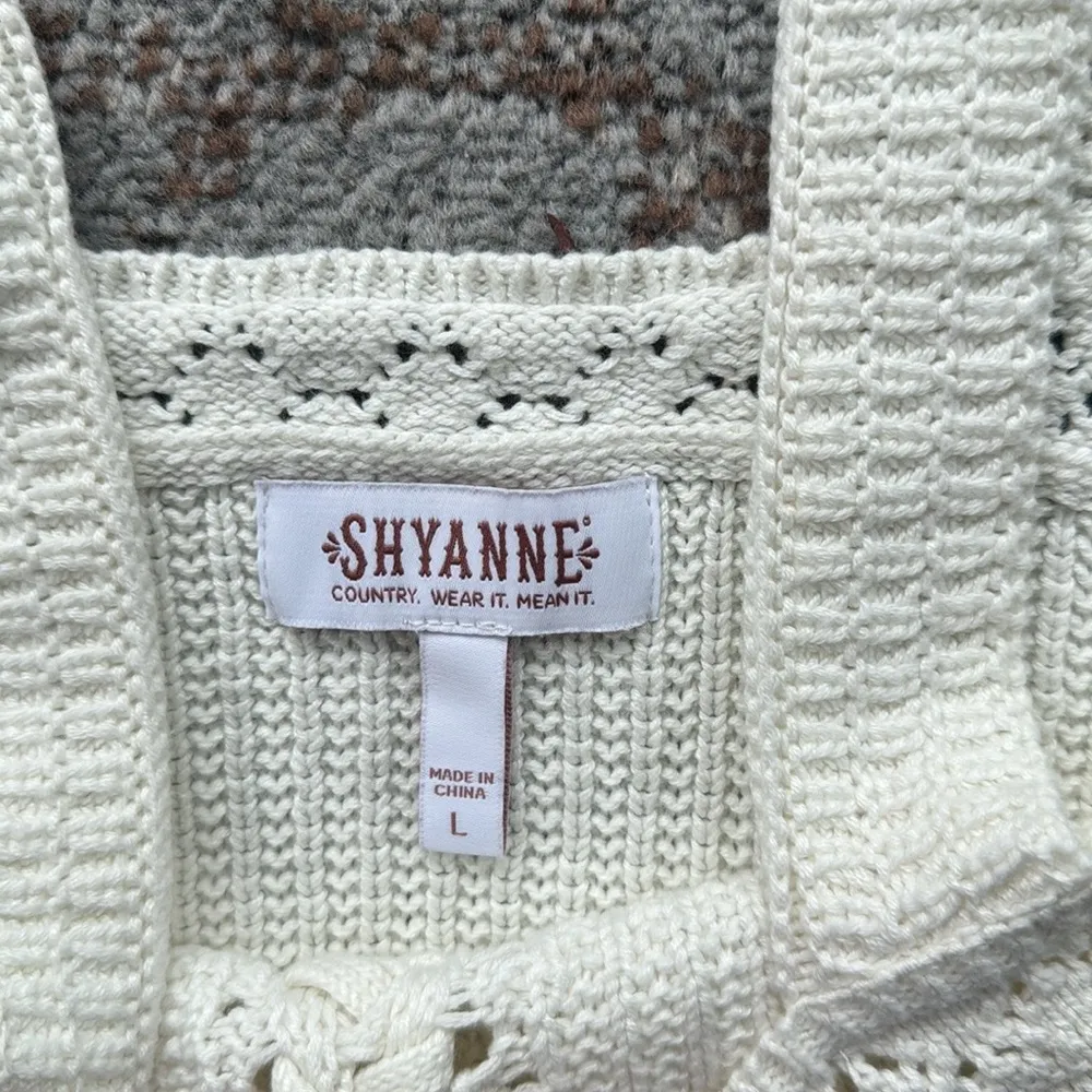 Shyanne Tie Front Knit Sweater Tank White Large - Image 7