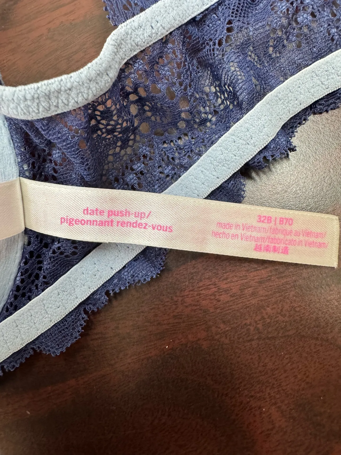 PINK Victoria’s Secret Front Closure High Neck Date Push Up Bra Size 32B - Image 5