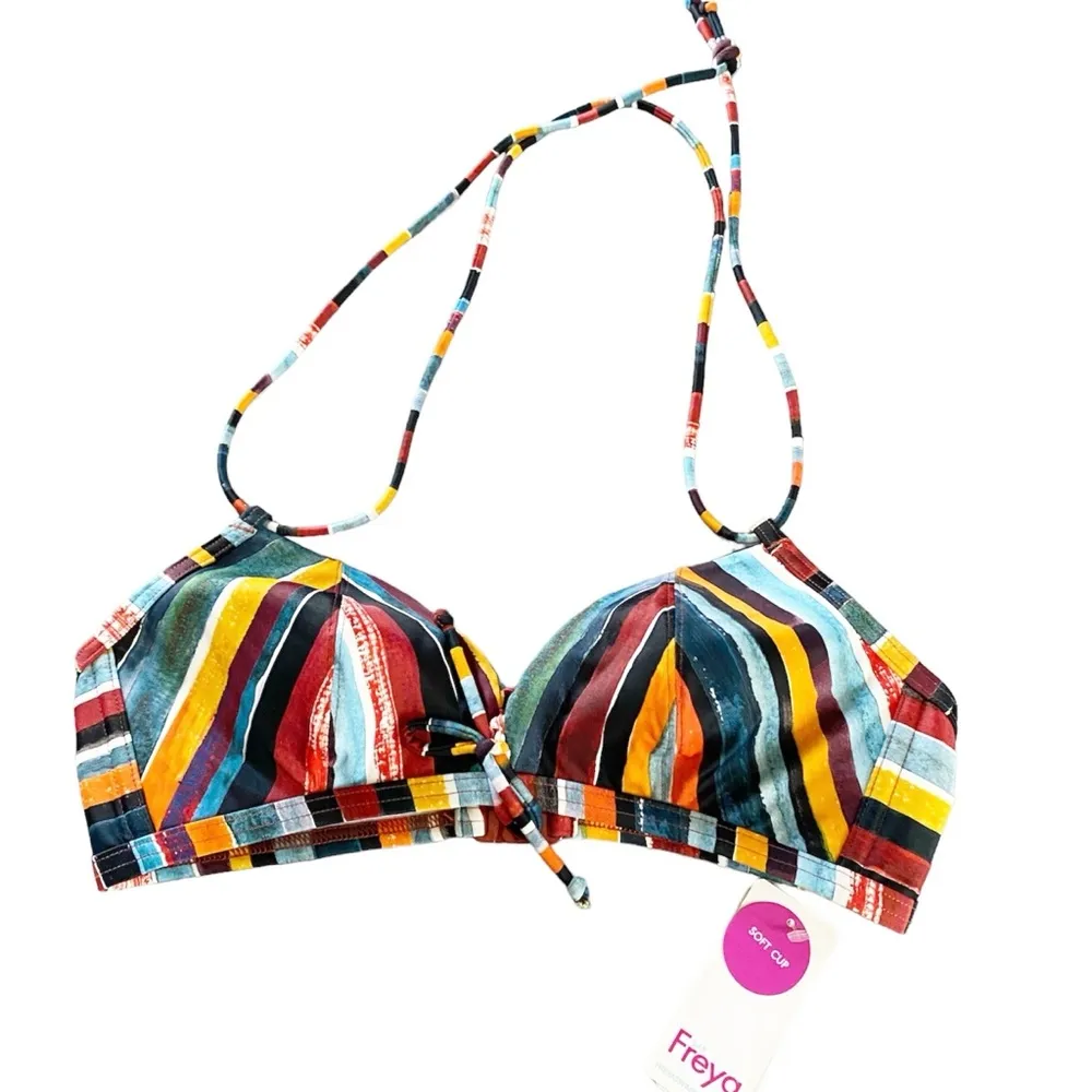 FREYA Multi Bali Bay Wire Free Triangle Bikini Swim Top 34C NWT Blue Size undefined - Image 12