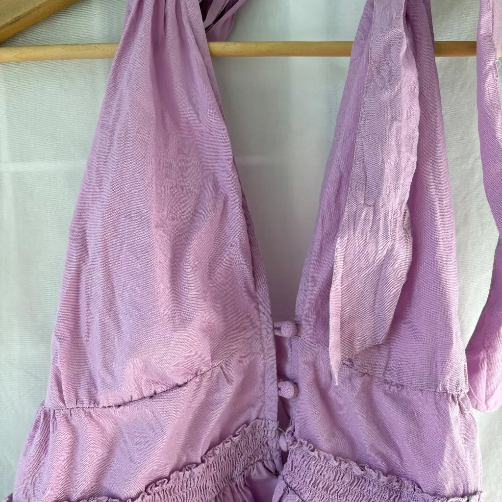 NWT Free People Sail away tunic  tiered ruffle dress lilac purple small - Image 4