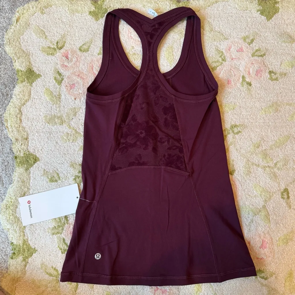 NWT Lululemon Cool Racer Flocked Limited Addition Maroon - Image 4