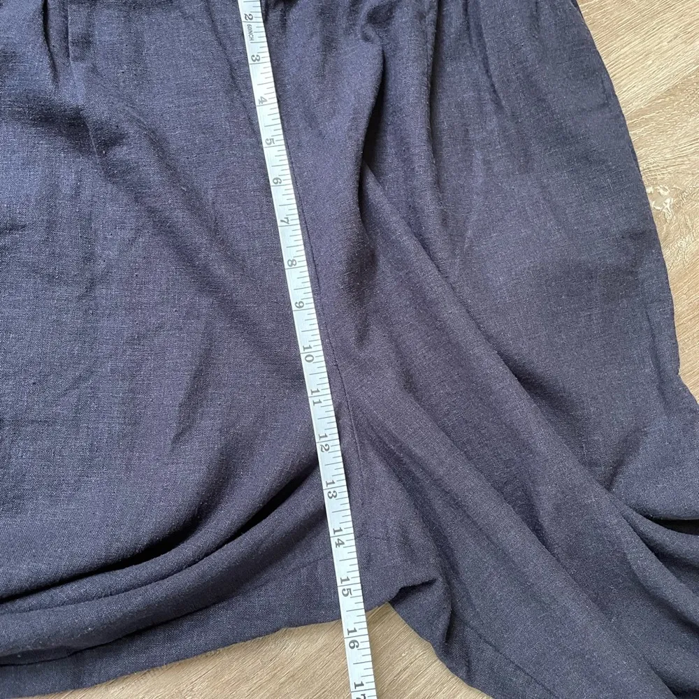 Talbots linen blend wide leg capri crop pants womens size 16 navy blue - Image 9