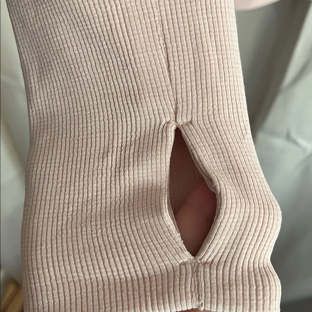 Athleta Coaster Luxe Stripe Sweatshirt Pink White Medium - Image 7