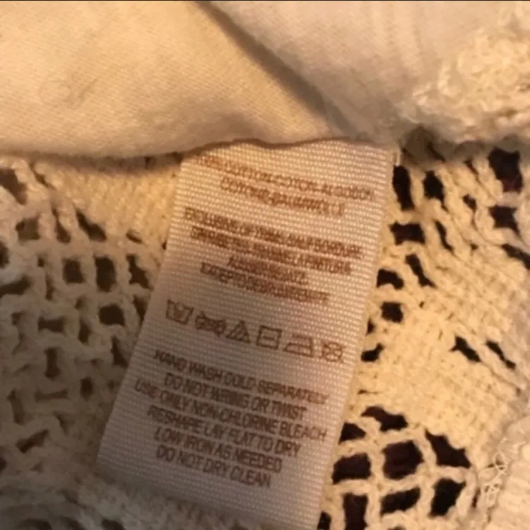 Free People Size XS Cream Patches Of‎ Lace Long Sleeve Henley Top - Image 7