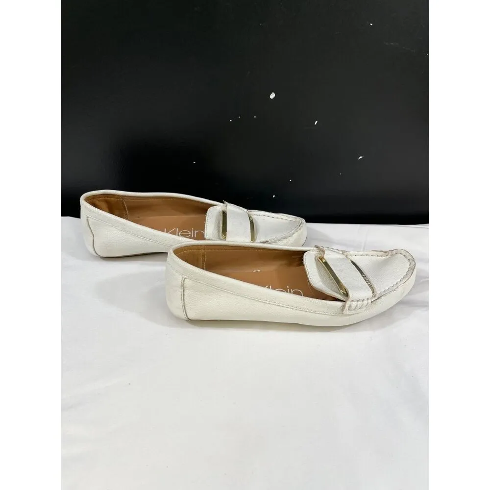 Calvin Klein Leonie Womens White Loafers Size 9 SKU 6764 - Image 2
