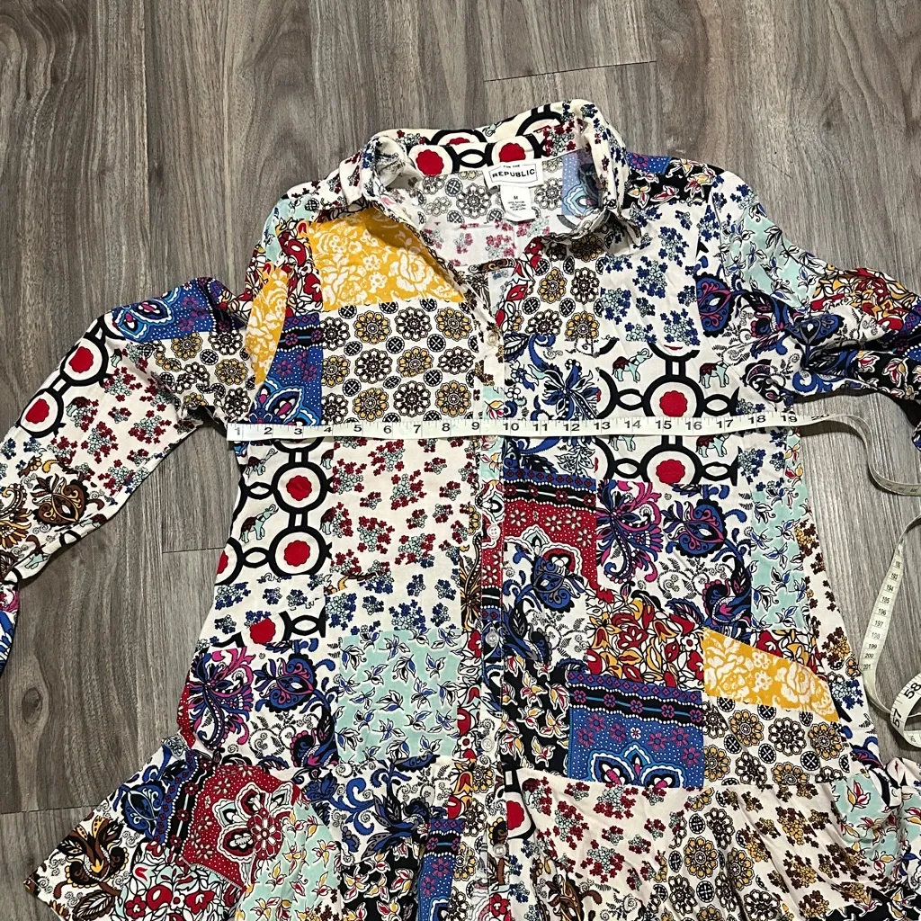 FOR THE REPUBLIC  Colorful Patchwork Blouse - Image 9