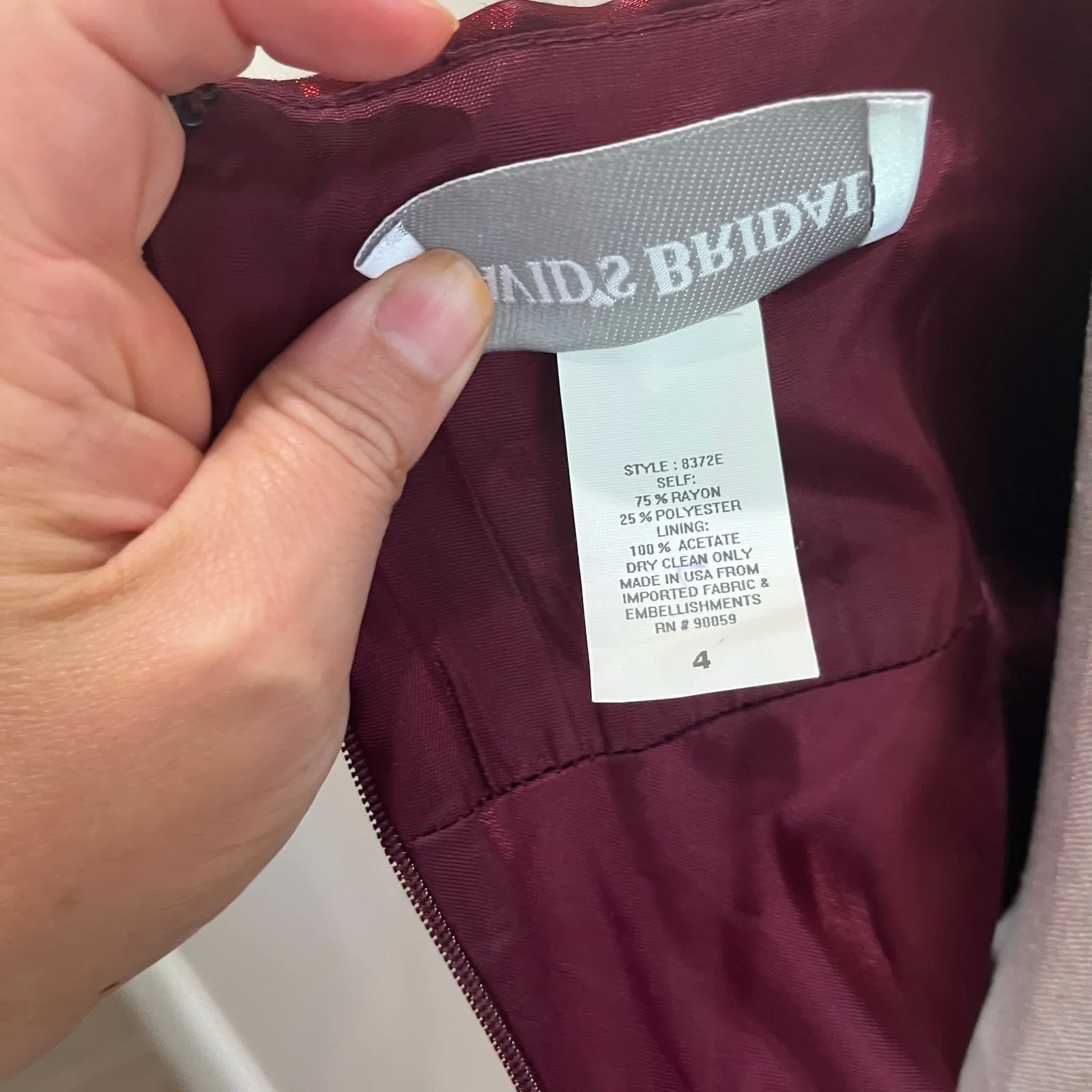 Vintage Y2K 90s Goth Vampire Milkmaid Dark Red Burgundy Prom Dress Sz 4 - Image 9