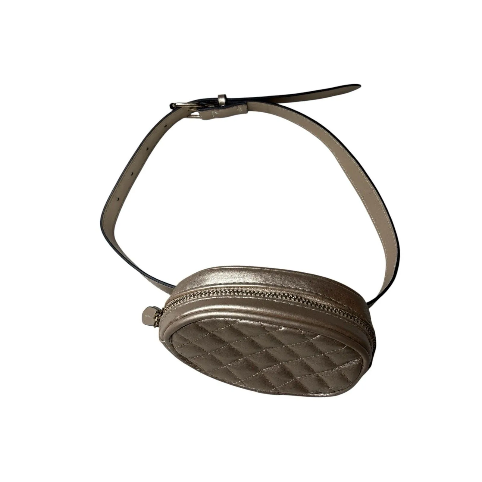 Unbranded Belt Bag Adjustable Strap Waist Bag Fanny Pack Crossbody Quilted Purse Gold - Image 5