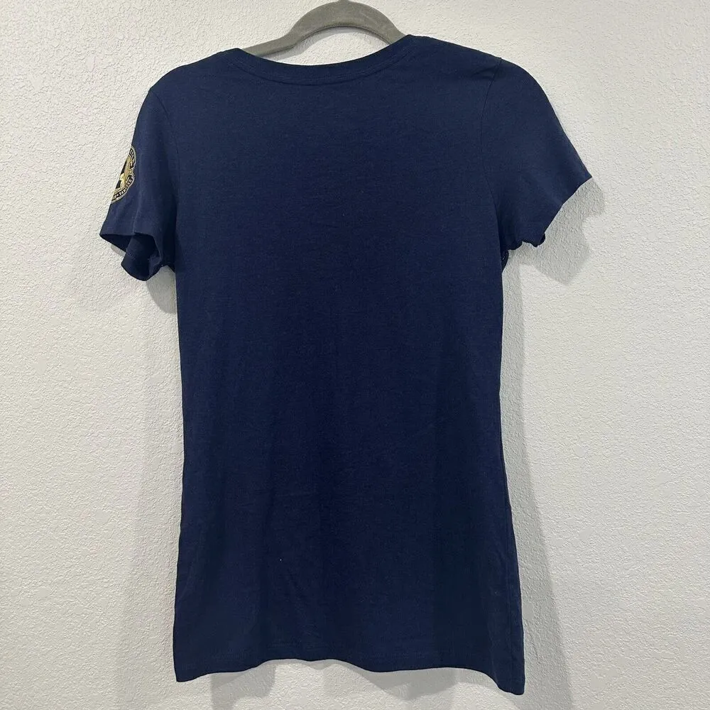 Nike NY Yankees Derek Jeter Captain #2 Women's Medium Slim Fit Navy Blue T-Shirt - Image 4