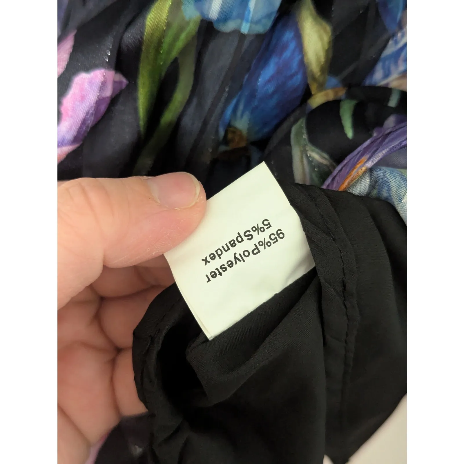 Dalia MacPhee Floral Ruffle Wrap Mini Dress V Neck Tiered Layered 3/4 Sleeve Black - Image 5