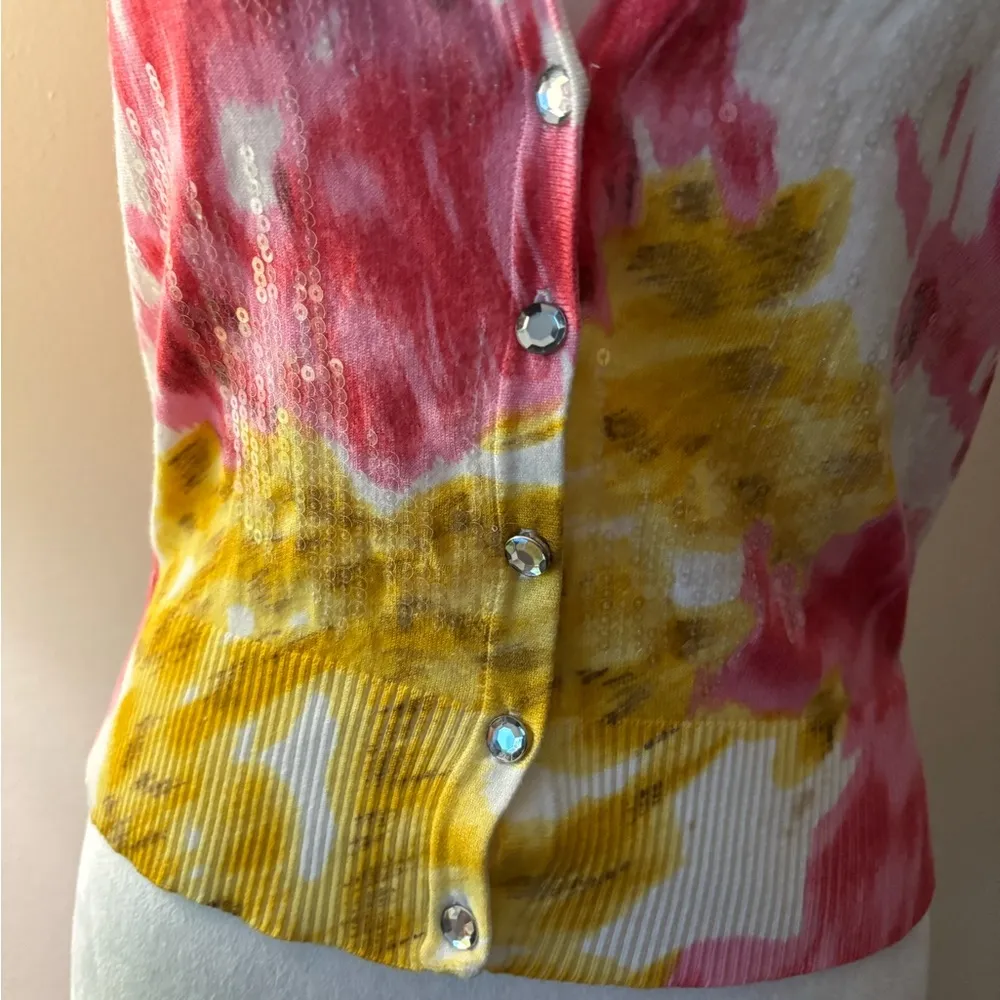 INC International Concepts Women's Multicolor Sequin Cardigan Size S Red - Image 9