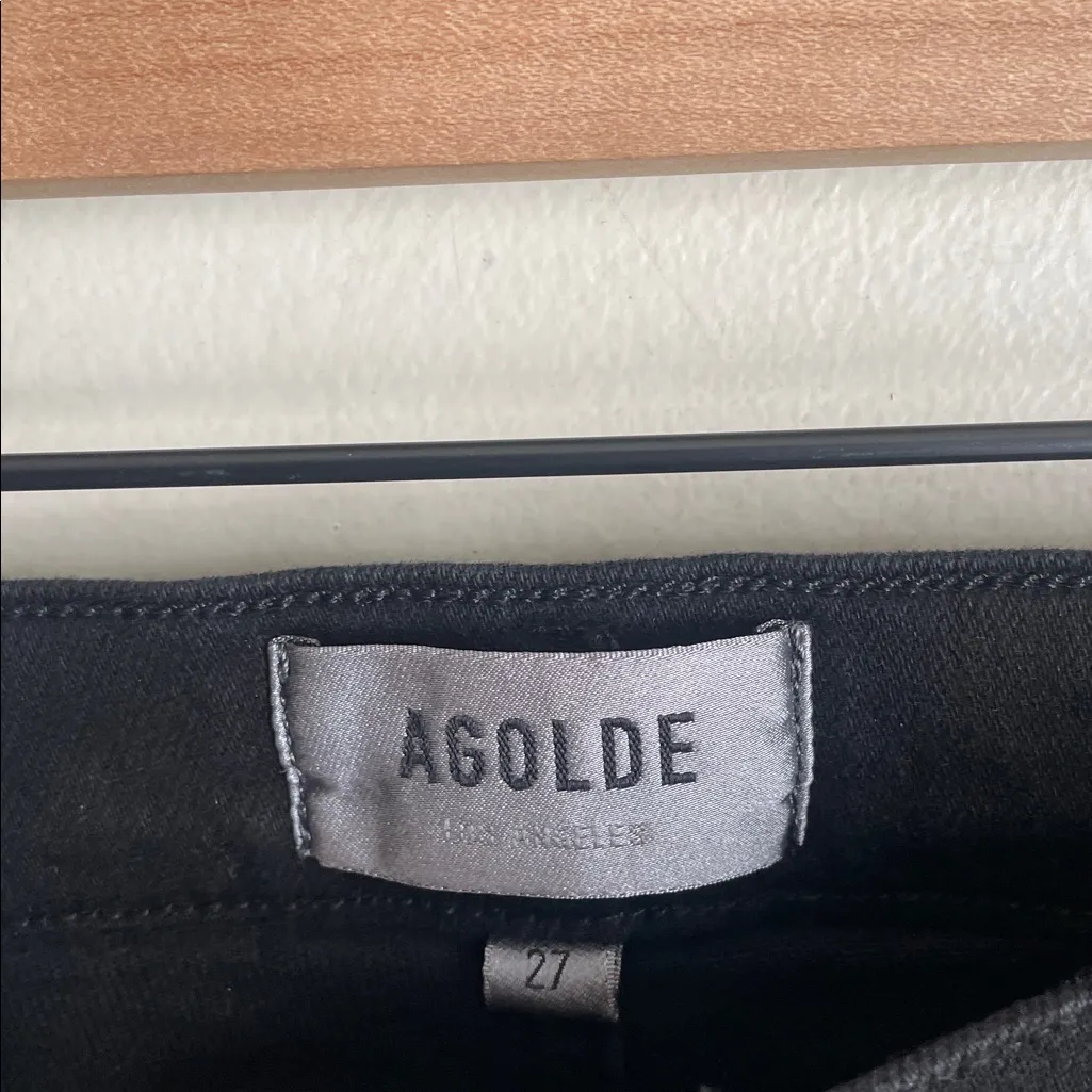 AGOLDE Sophie Mid Rise Ankle Skinny Jeans in Sane Black - Image 5