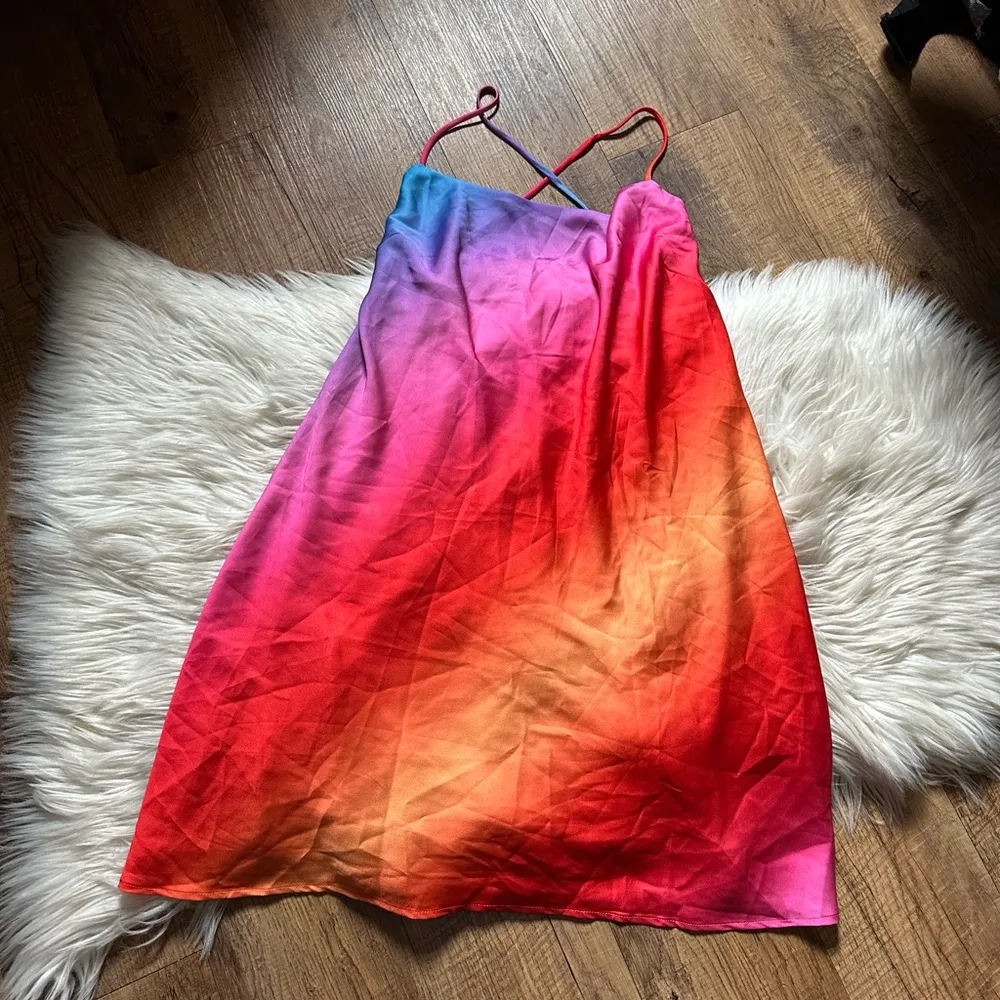 SHOW ME YOUR MUMU Dani Mini Dress In Sunset Ombré - Image 4