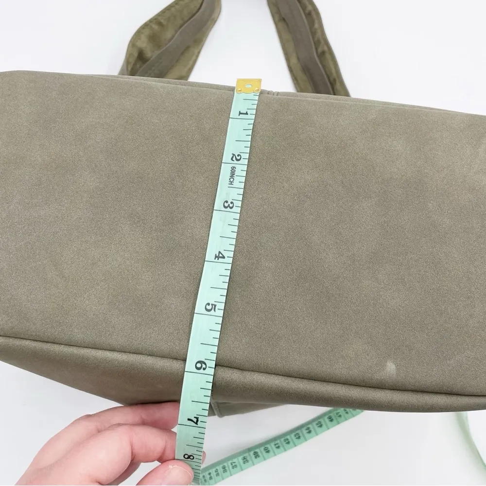 Joy Susan Jenny Faux Suede Hobo Shoulder Bag in Stone Green Slouchy Boho Vegan - Image 8