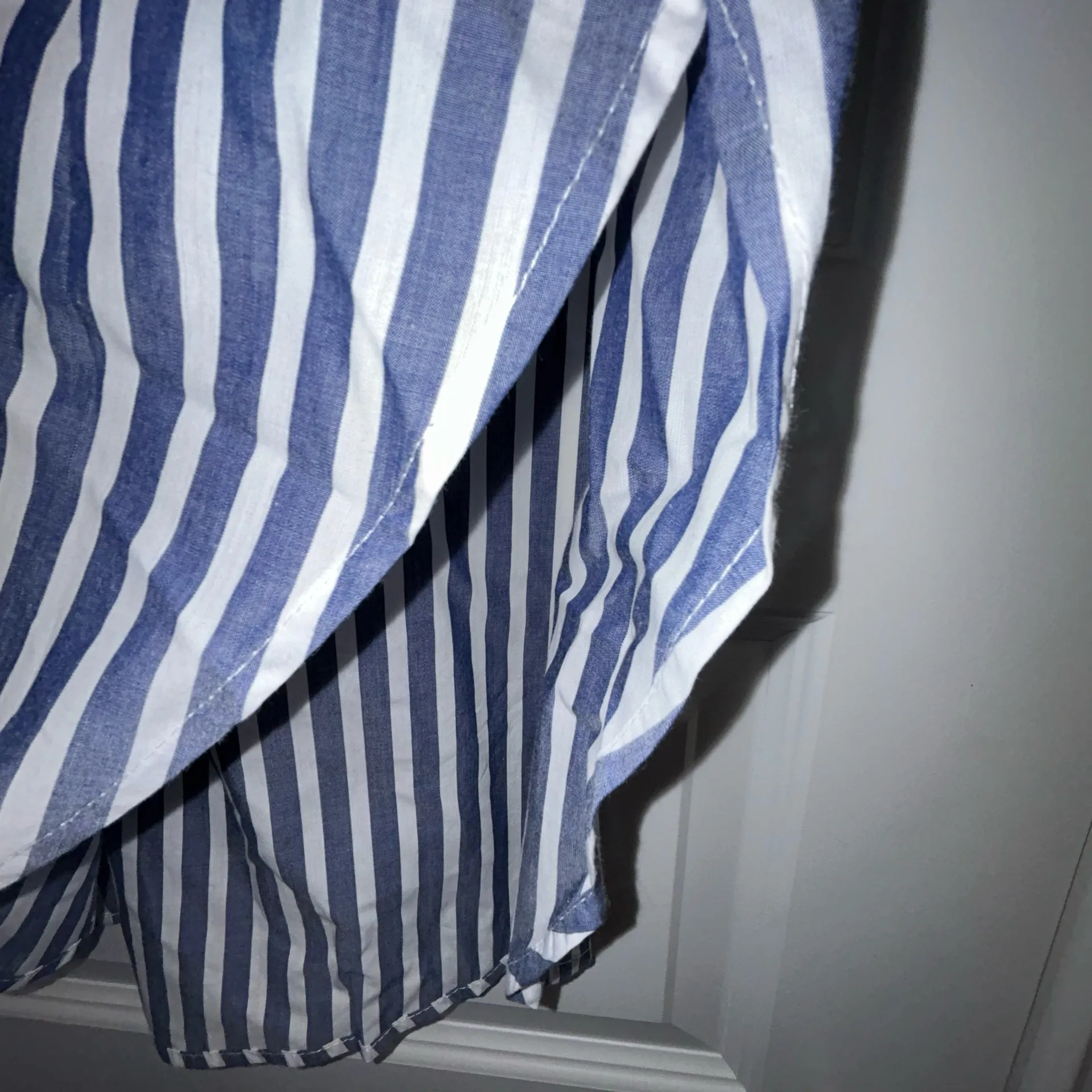 Papinelle Stripe Print Button Down Long Sleeve Shirt Nightgown Dress - Image 5