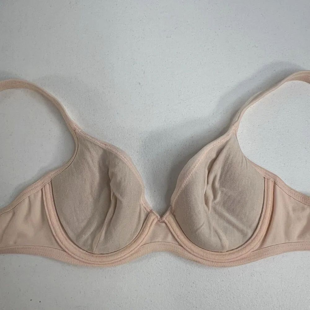 Vtg Victoria's Secret 34A Plunge Bra Underwire Adjustable Peach Demi Cup Padded - Image 8