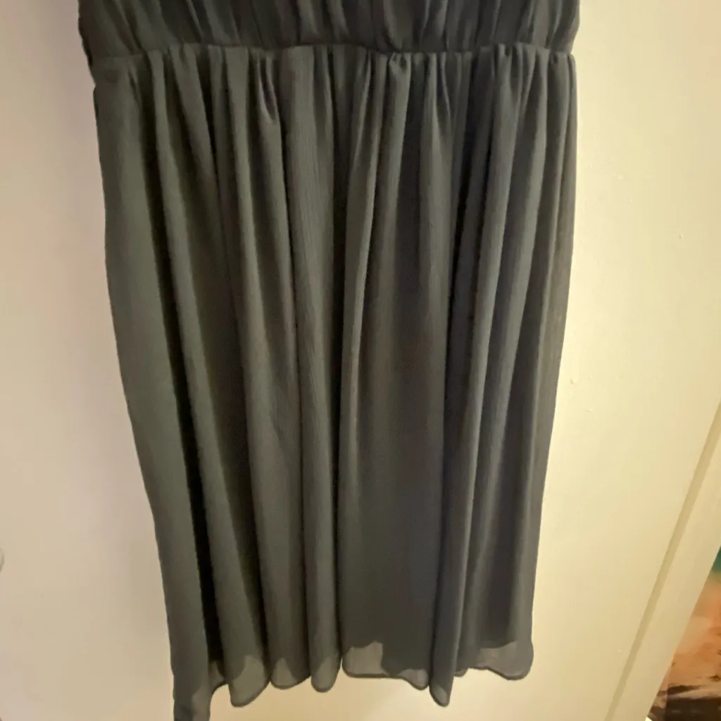 H&M Womens Dark Gray Midi Tank Dress Size 6 Pleated Wedding Cocktail Party - Image 7
