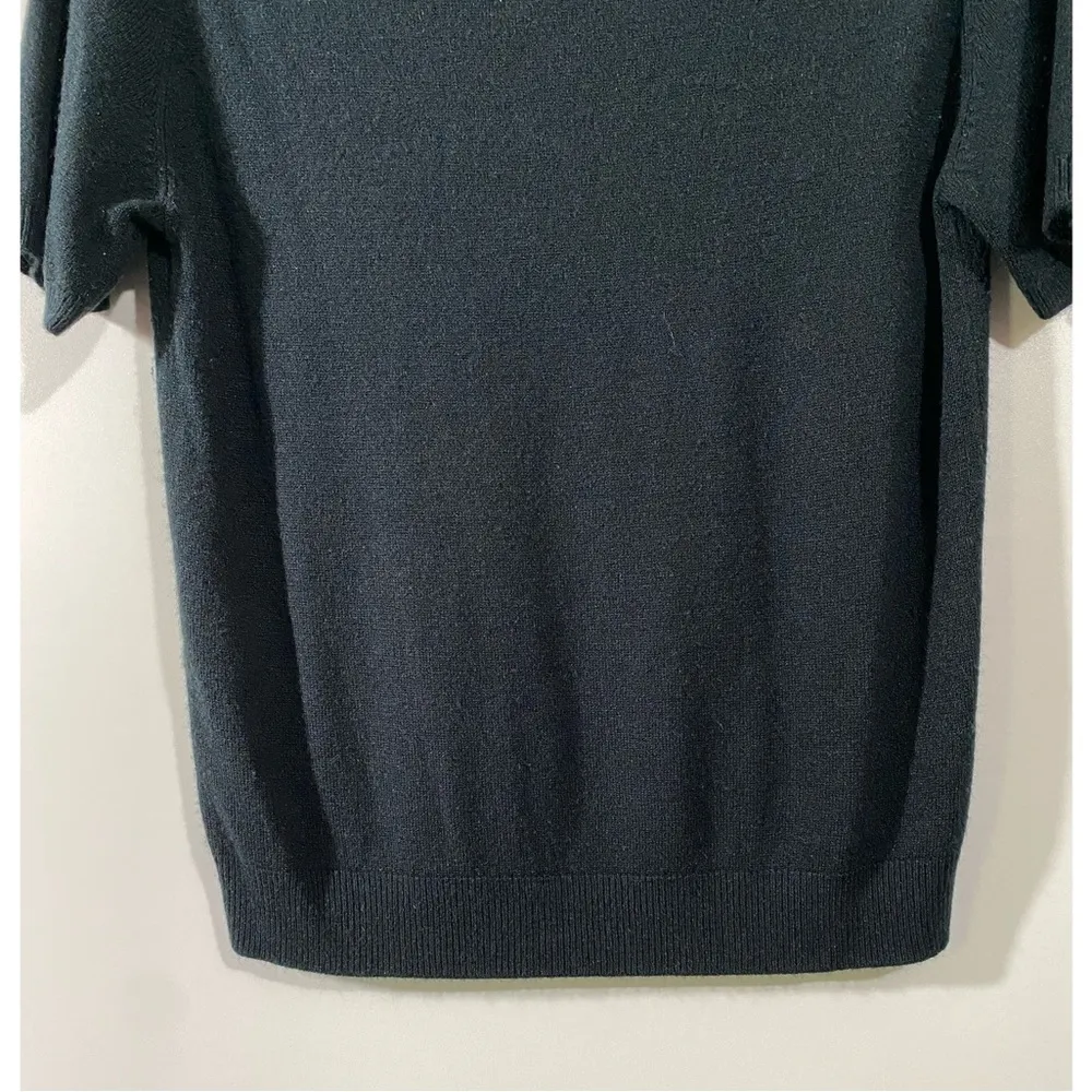 Vintage Liz Baker Short Sleeve Sweater in Black Size Large - Image 4