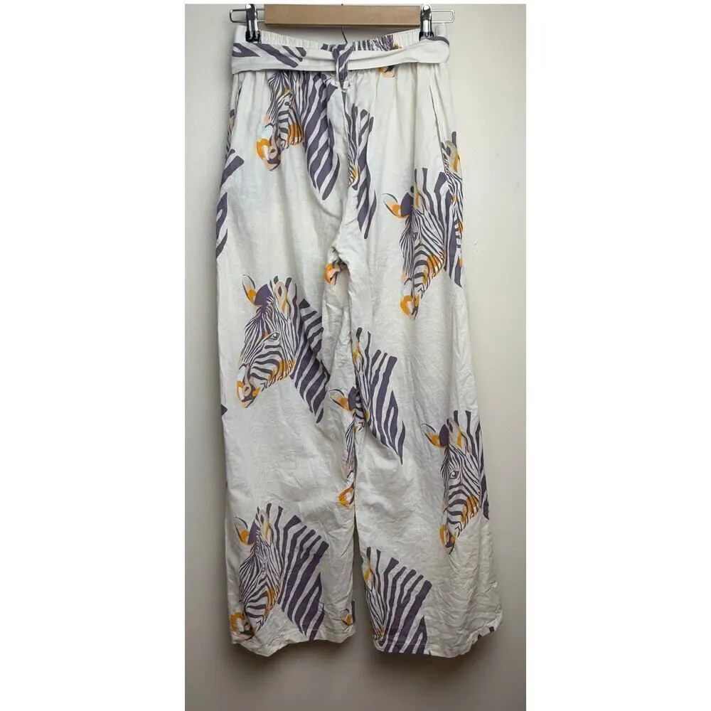 Las Surenas Tiger Linen Pants Sz. M Size M - Image 4