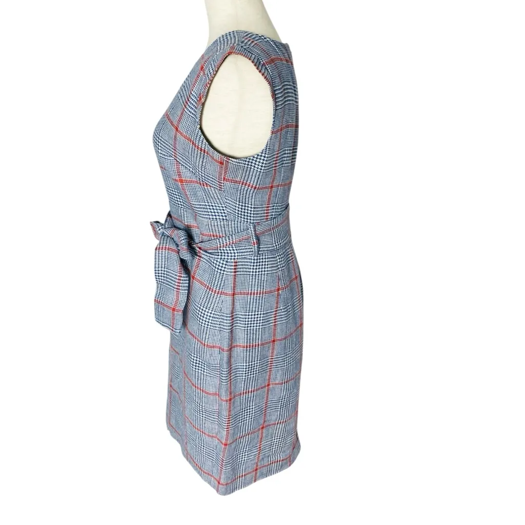 J.Crew  Houndstooth Plaid Linen Shift Dress - Image 4