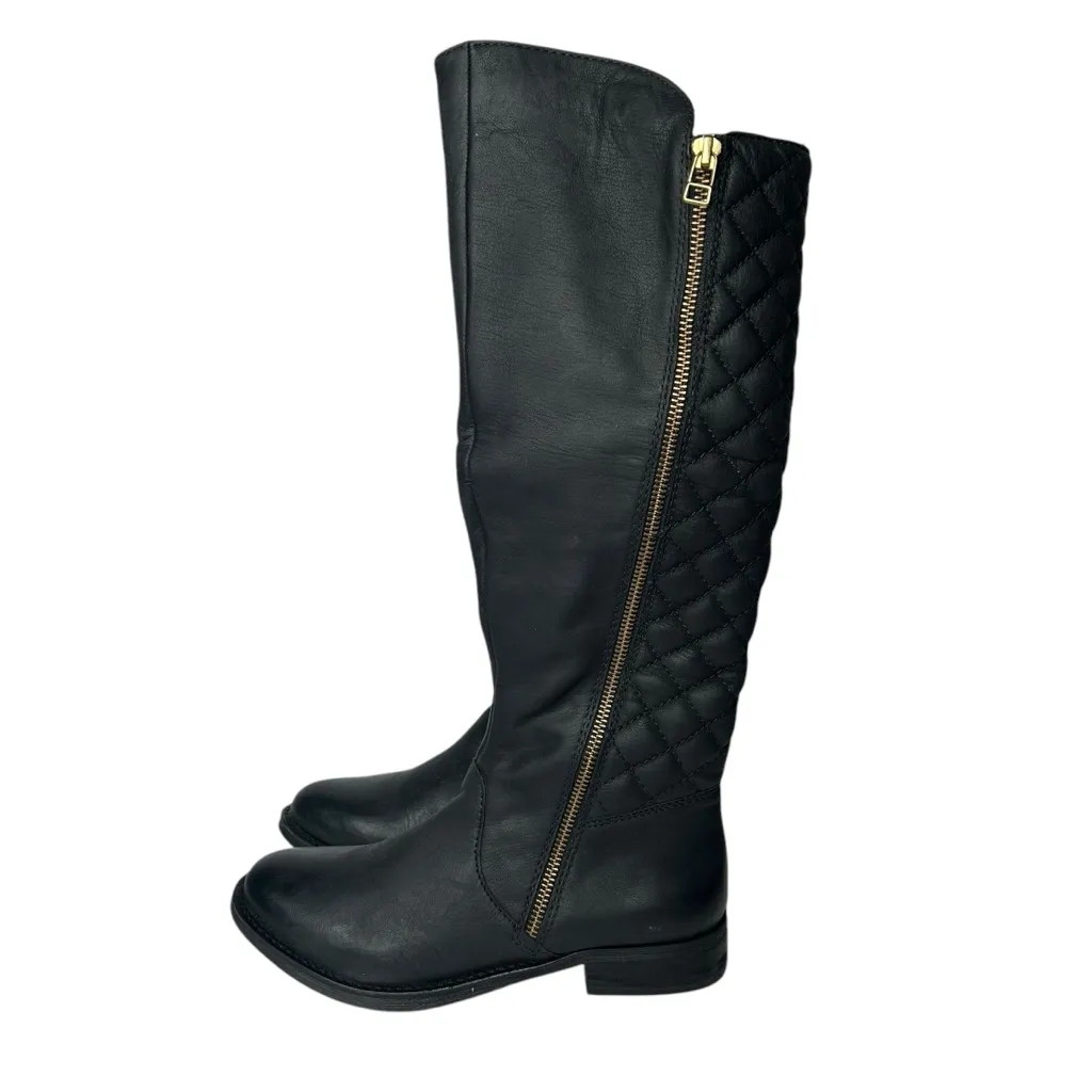 Sam Edelman leather Black Quilted Over the Knee Boots 6 - Image 2