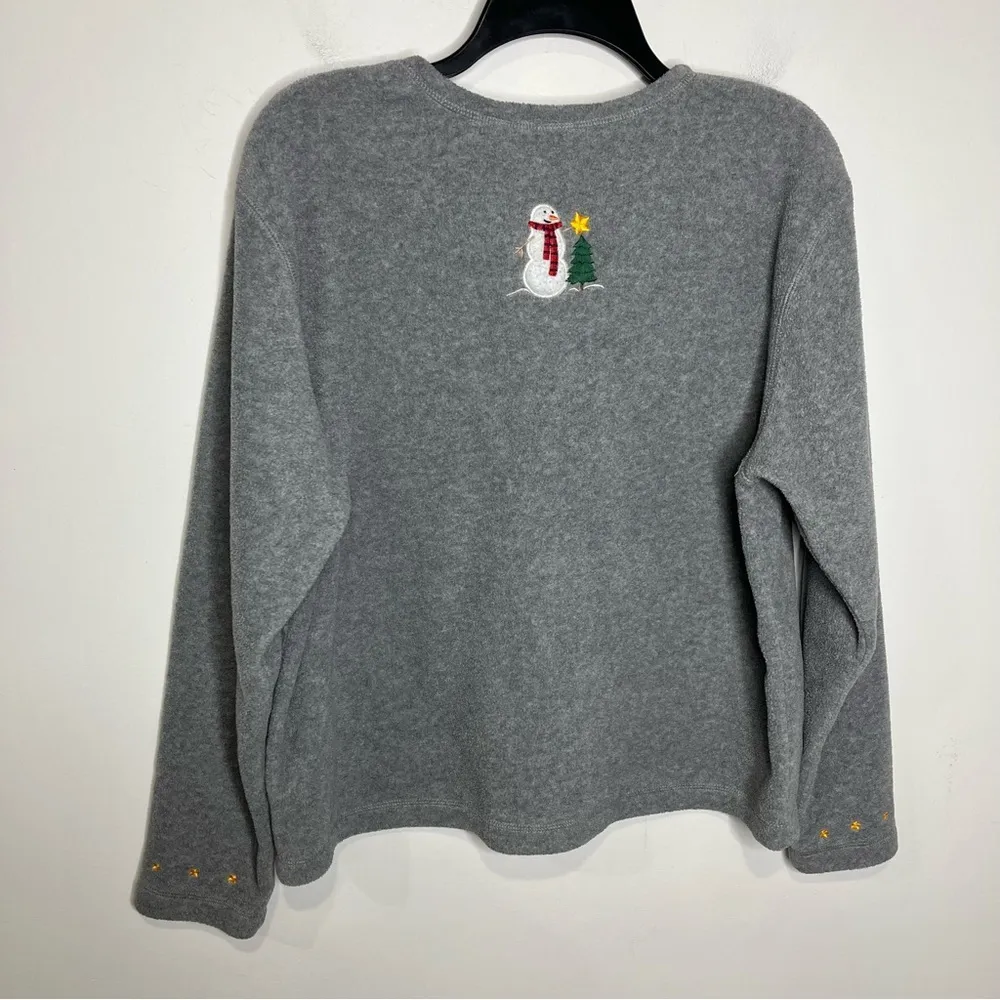 Vintage Croft & Barrow‎ Christmas fleece button down size medium - Image 4