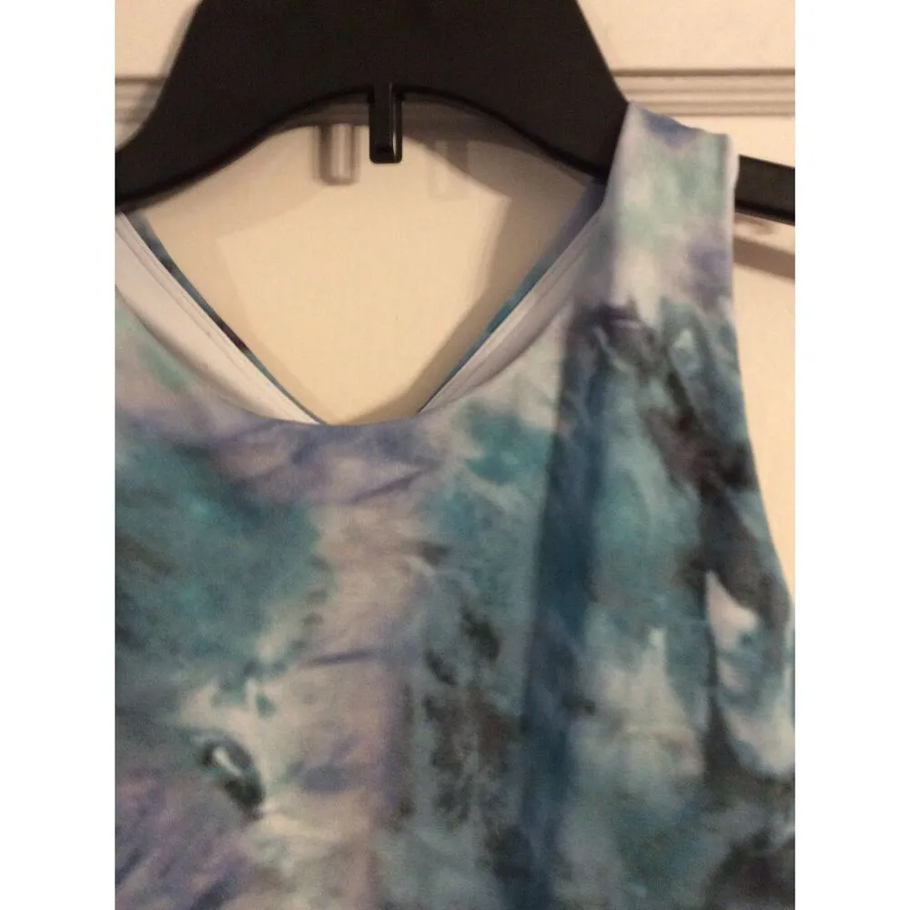 Athleta Small S Cropped Racer Back Workout Top Built in Bra - Image 2