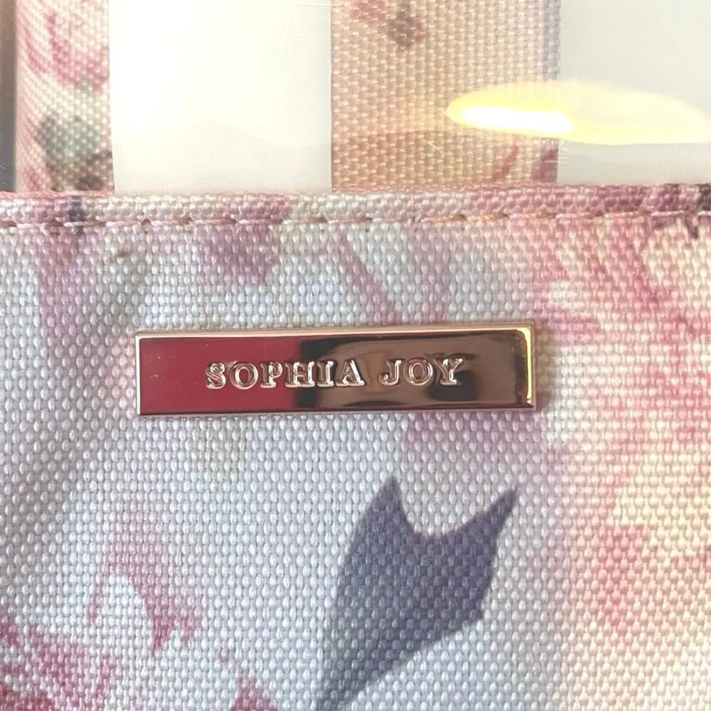 NEW 3 Piece Weekender Toiletry Cosmetics Bag Set Sophia Joy Pino Floral Pink - Image 4