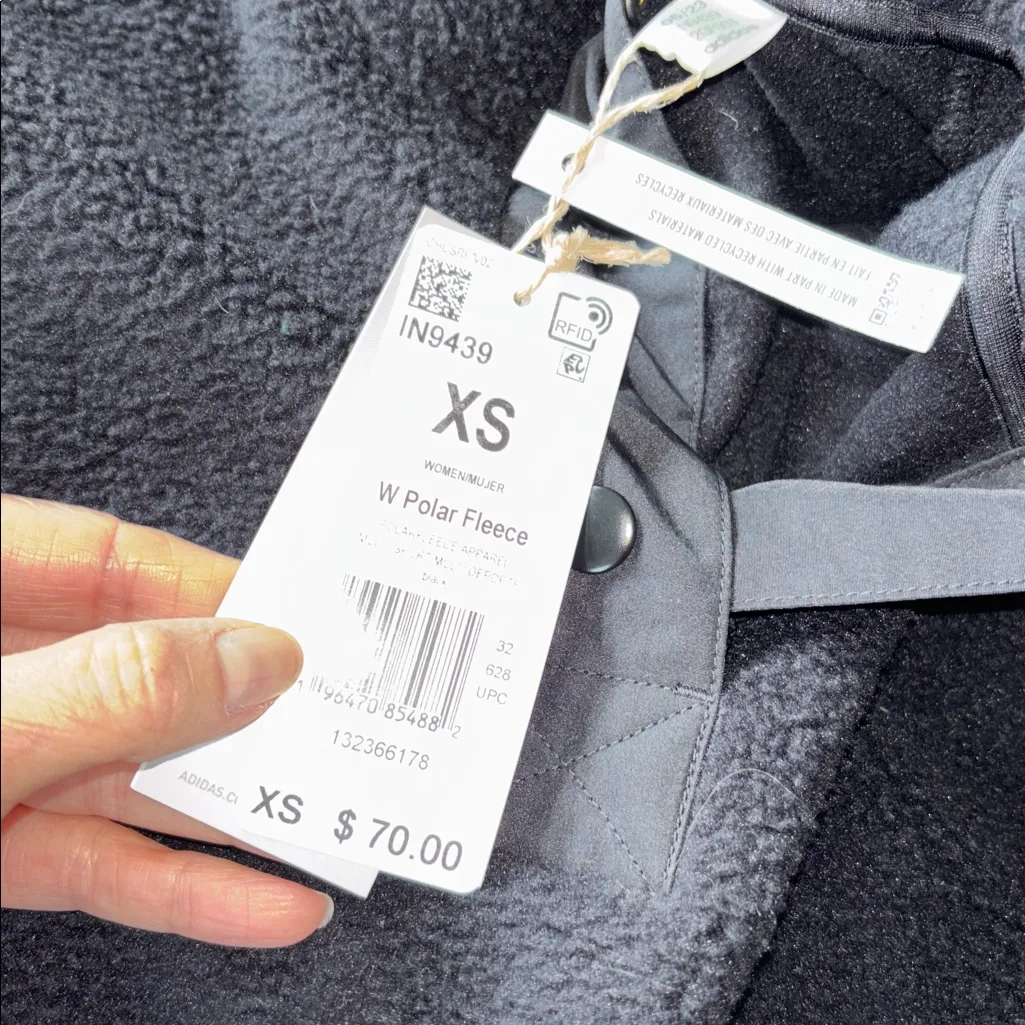 Adidas Fleece 1/4 Snap Pullover Jacket - Image 6