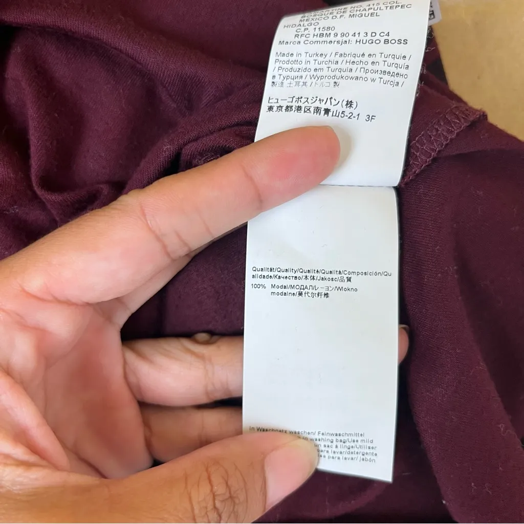 Hugo Boss Maroon Scoop Neck Blouse - Image 8